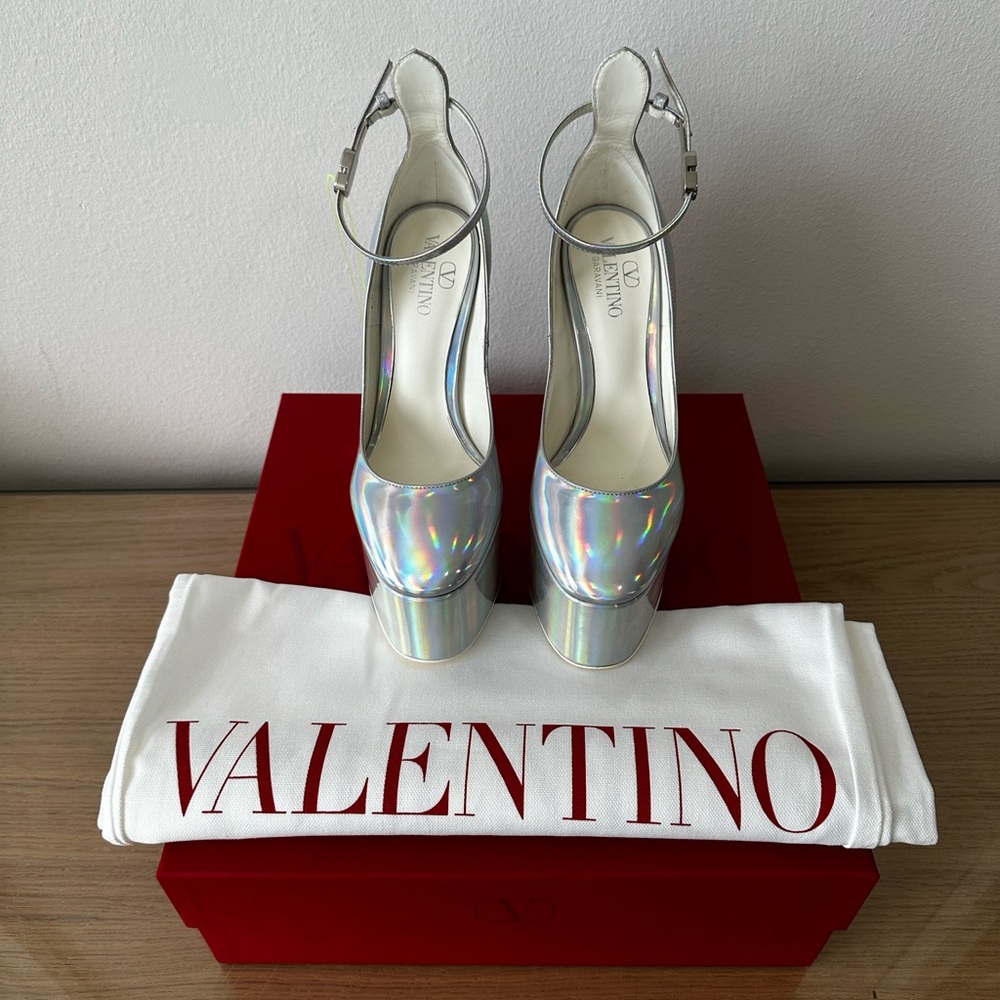 Valentino Garavani Tan-Go Iridescent Pumps, EU 35